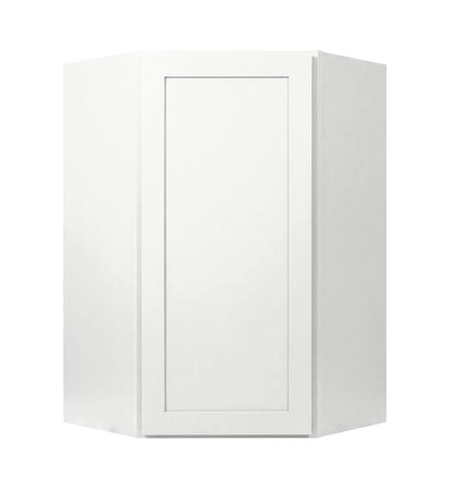 White Shaker Wall Diagonal Corner Cabinet
