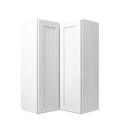 White Shaker Wall Pie Cut Corner Cabinet (Easy Reach)