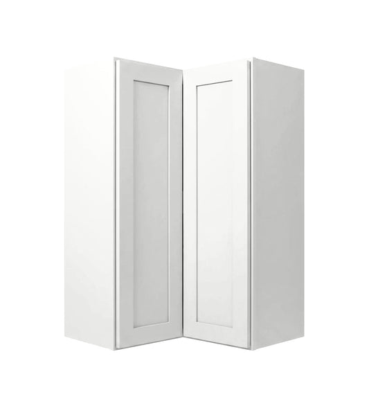White Shaker Wall Pie Cut Corner Cabinet (Easy Reach)