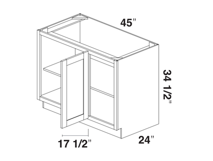 White Shaker Base Blind Corner Cabinet Full Height 45/48