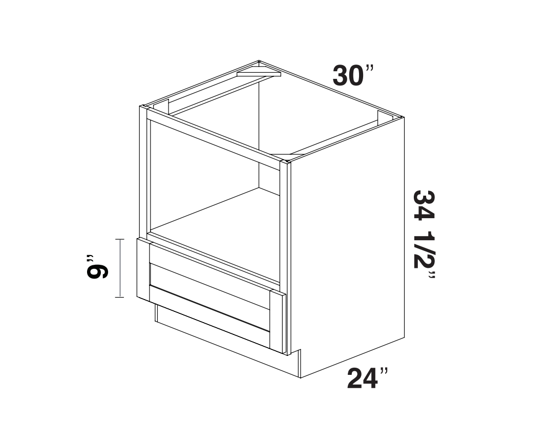 White Shaker Base Microwave Cabinet 30"