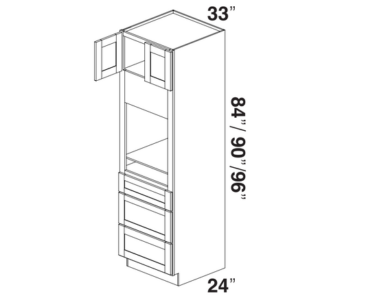 White Rift Oak Shaker Tall Oven Cabinet