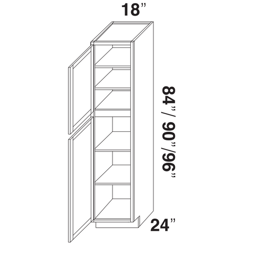 White Rift Oak Shaker Tall Pantry Cabinets