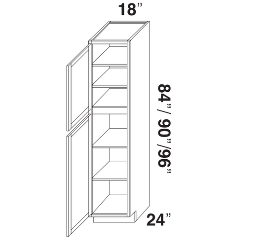 Espresso Shaker Tall Pantry Cabinets