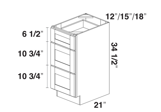 White Rift Oak Shaker Vanity Drawer Base