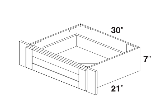 White Rift Oak Shaker Vanity Knee Drawer