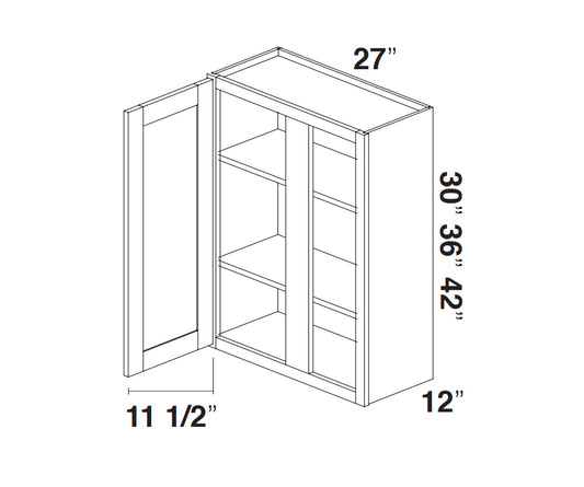 White Rift Oak Shaker Wall Blind Corner Cabinet