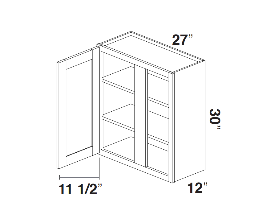 White Slim Shaker Wall Blind Corner Cabinet