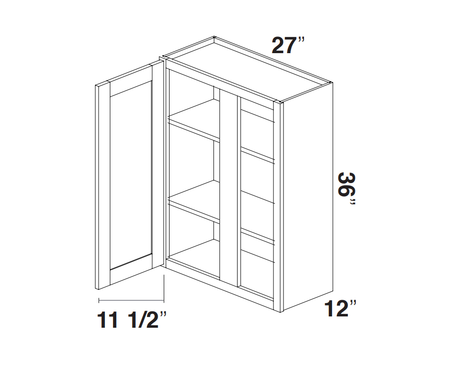 White Slim Shaker Wall Blind Corner Cabinet