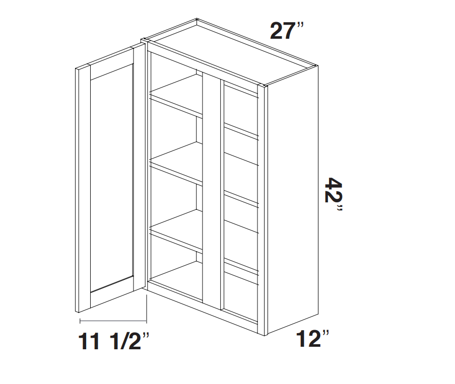 Gray Shaker Wall Blind Corner Cabinet