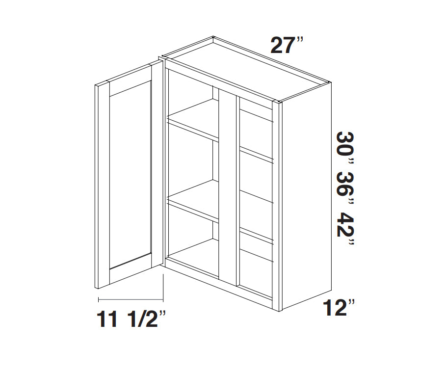 White Slim Shaker Wall Blind Corner Cabinet