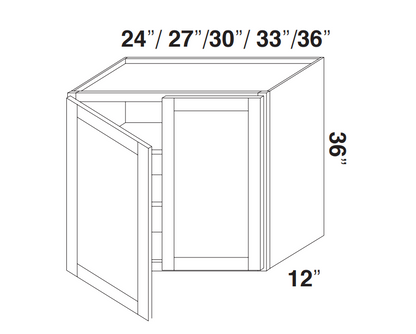 Espresso Shaker Wall Cabinets 36" Tall - Double Door