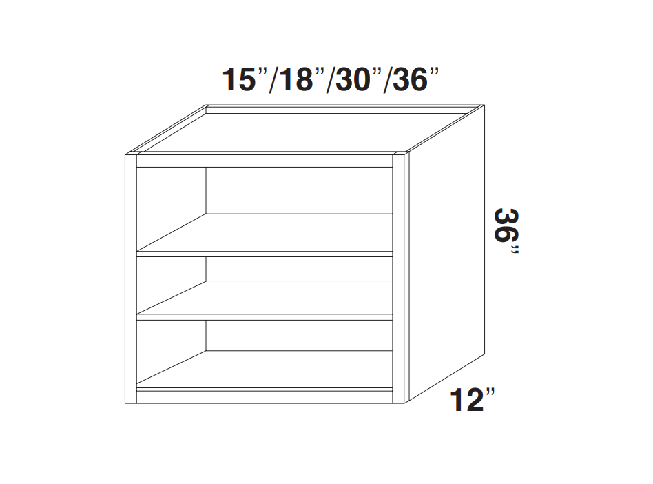 Wall Open Cabinets - 36" Tall