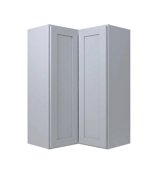 Gray Shaker Wall Pie Cut Corner Cabinet (Easy Reach)